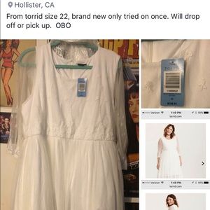 White dress from torrid never worn brand new